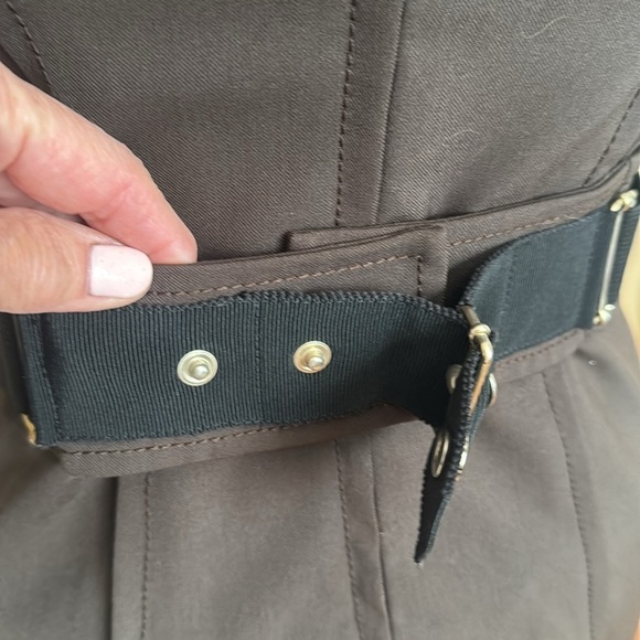 Philosophy Di Alberta Ferretti brown classy dress with black belt. Made in Italy - Picture 6 of 14